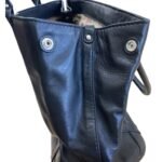 Handbag Leather Bag In Black, Size:Large - Image 4