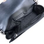 Crossbody Designer Bag In Black & Silver, Size:Small - Image 2