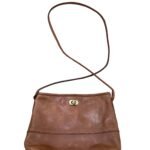 Crossbody Leather Bag In Brown, Size:Small