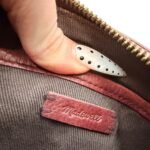 Diaper Bag Leather In Maroon, Size:Small - Image 4