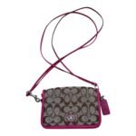 Crossbody Designer Bag In Brown & Pink, Size:Small