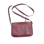 Diaper Bag Leather In Maroon, Size:Small