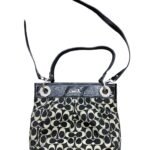 Handbag Designer Bag In Black & Tan, Size:Medium