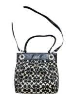 Handbag Designer Bag In Black & Tan, Size:Medium