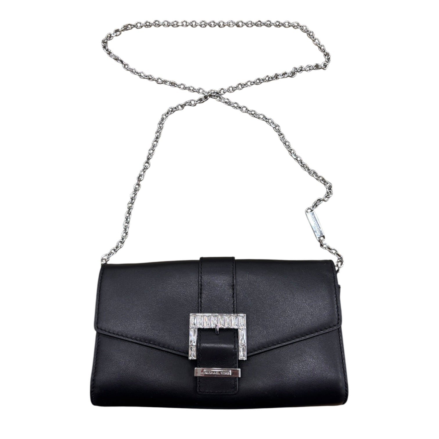 BF8250BD-852B-4FC1-BC81-13A90567DF9A Crossbody Designer Bag In Black & Silver, Size:Small - Image 1